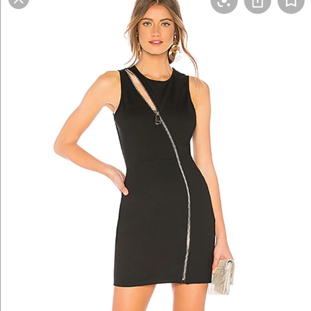 Revolve “by the way” black zipper mini dress